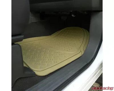 Spec-D Universal Beige PVC Rubber Floor Mats w/ 2x front & 1x rear - MAT-3001BGE