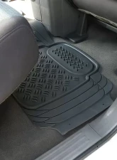 Spec-D Universal Black PVC Rubber Floor Mats w/ 2x front & 1x rear                                     - MAT-3001BLK - Image 10