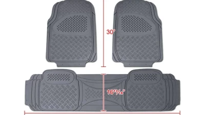 Spec-D Universal PVC Rubber Floor Mats - 3PC (Gray)                                     - MAT-3001GRY - Image 2