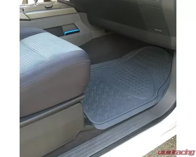 Spec-D Universal PVC Rubber Floor Mats - 3PC (Gray) - MAT-3001GRY