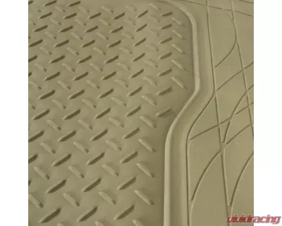 Spec-D Universal Beige PVC Rubber Floor Mats w/ 2x front, 1x rear & 1x trunk liner - MAT-3201BGE