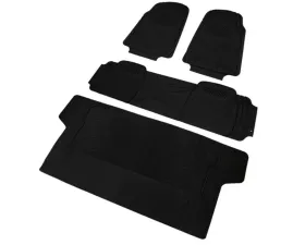 Spec-D Universal Black PVC Rubber Floor Mats w/ 2x front, 1x rear & 1x trunk liner