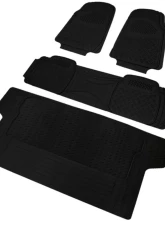 Spec-D Universal Black PVC Rubber Floor Mats w/ 2x front, 1x rear & 1x trunk liner                                     - MAT-3201BLK - Image 10