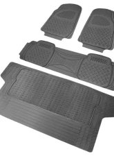 Spec-D Universal Gray PVC Rubber Floor Mats w/ 2x front, 1x rear & 1x trunk liner                                     - MAT-3201GRY - Image 10