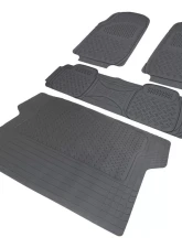 Spec-D Universal Gray PVC Rubber Floor Mats w/ 2x front, 1x rear & 1x trunk liner                                     - MAT-3201GRY - Image 8