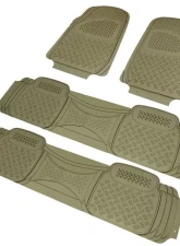 Spec-D Universal Beige PVC Rubber Floor Mats w/ 2x front & 2x rear                                     - MAT-4001BGE - Image 10