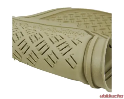 Spec-D Universal Beige PVC Rubber Floor Mats w/ 2x front & 2x rear - MAT-4001BGE