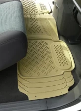 Spec-D Universal Beige PVC Rubber Floor Mats w/ 2x front & 2x rear                                     - MAT-4001BGE - Image 9