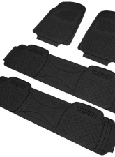 Spec-D Universal Black PVC Rubber Floor Mats w/ 2x front & 2x rear                                     - MAT-4001BLK - Image 9