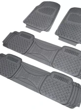 Spec-D Universal Gray PVC Rubber Floor Mats w/ 2x front & 2x rear                                     - MAT-4001GRY - Image 10