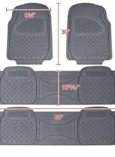 Spec-D Universal Gray PVC Rubber Floor Mats w/ 2x front & 2x rear                                     - MAT-4001GRY - Image 2