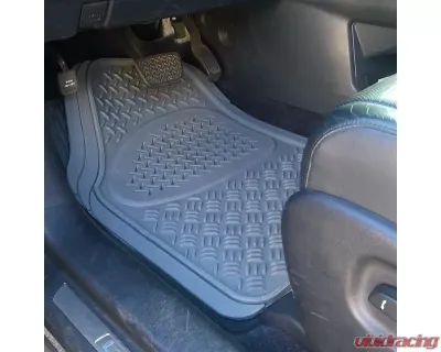 Spec-D Universal Gray PVC Rubber Floor Mats w/ 2x front & 2x rear - MAT-4001GRY