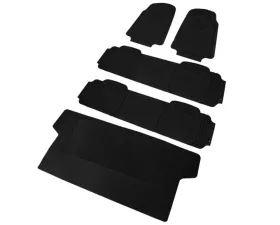 Spec-D Universal Black PVC Rubber Floor Mats w/ 2x front, 2x rear & 1x trunk liner