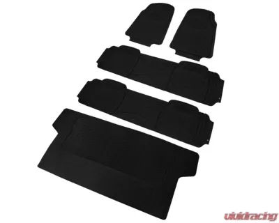 Spec-D Universal Black PVC Rubber Floor Mats w/ 2x front, 2x rear & 1x trunk liner - MAT-4201BLK