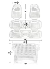 Spec-D Universal Black PVC Rubber Floor Mats w/ 2x front, 2x rear & 1x trunk liner                                     - MAT-4201BLK - Image 2