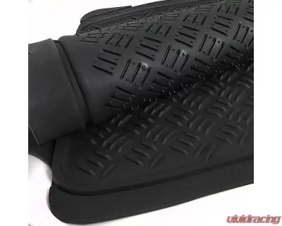 Spec-D Universal Black PVC Rubber Floor Mats w/ 2x front, 2x rear & 1x trunk liner - MAT-4201BLK