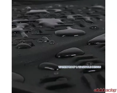 Spec-D Universal Black PVC Rubber Floor Mats w/ 2x front, 2x rear & 1x trunk liner - MAT-4201BLK
