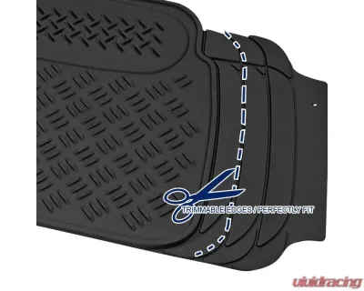 Spec-D Universal Black PVC Rubber Floor Mats w/ 2x front, 2x rear & 1x trunk liner - MAT-4201BLK