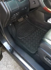 Spec-D Universal Black PVC Rubber Floor Mats w/ 2x front, 2x rear & 1x trunk liner                                     - MAT-4201BLK - Image 7