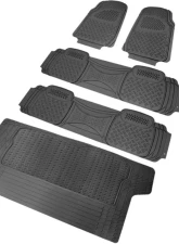 Spec-D Universal Gray PVC Rubber Floor Mats w/ 2x front, 2x rear & 1x trunk liner                                     - MAT-4201GRY - Image 10