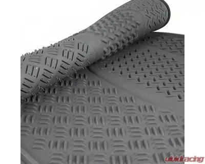 Spec-D Universal Gray PVC Rubber Floor Mats w/ 2x front, 2x rear & 1x trunk liner - MAT-4201GRY