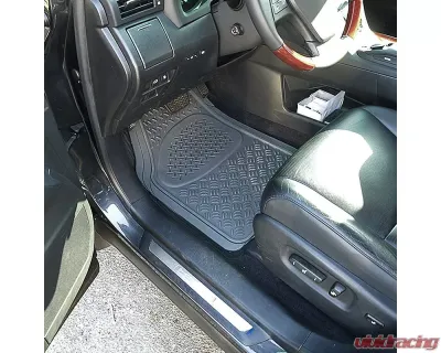 Spec-D Universal Gray PVC Rubber Floor Mats w/ 2x front, 2x rear & 1x trunk liner - MAT-4201GRY