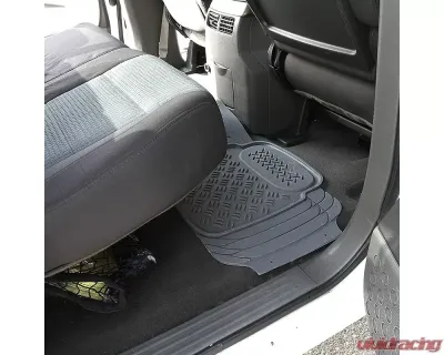Spec-D Universal Gray PVC Rubber Floor Mats w/ 2x front, 2x rear & 1x trunk liner - MAT-4201GRY