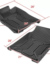 Spec-D Matte Black Injection TPE Floor Mats (5pc) Honda Civic 2016-2021                                     - MAT-CV16-MP - Image 2