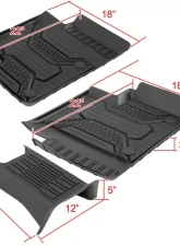 Spec-D Matte Black Injection TPE Floor Mats (5pc) Honda Civic 2016-2021                                     - MAT-CV16-MP - Image 3