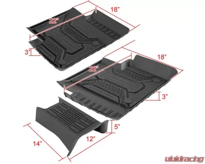 Spec-D Matte Black Injection TPE Floor Mats (5pc) Honda Civic 2016-2021 - MAT-CV16-MP