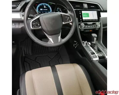 Spec-D Matte Black Injection TPE Floor Mats (5pc) Honda Civic 2016-2021 - MAT-CV16-MP
