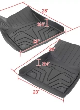 Spec-D Matte Black Injection TPE Floor Mats (5pc) Tesla Model 3 2017-2022                                     - MAT-TSLA317-MP - Image 2