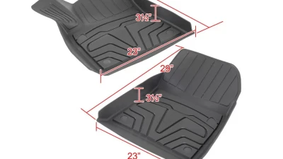 Spec-D Matte Black Injection TPE Front & Rear Floor Mats - 5PC Tesla Model 3 2017-2022                                     - MAT-TSLA317-MP - Image 2