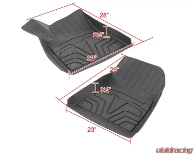 Spec-D Matte Black Injection TPE Floor Mats (5pc) Tesla Model 3 2017-2022 - MAT-TSLA317-MP