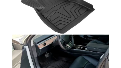 Spec-D Matte Black Injection TPE Front & Rear Floor Mats - 5PC Tesla Model 3 2017-2022                                     - MAT-TSLA317-MP - Image 4