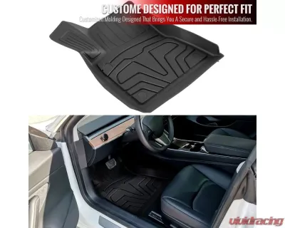 Spec-D Matte Black Injection TPE Floor Mats (5pc) Tesla Model 3 2017-2022 - MAT-TSLA317-MP