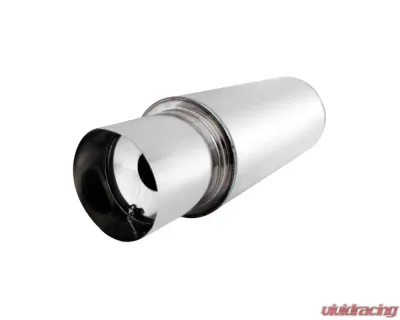 Spec-D N1 Style 2.5" Inlet | 4" Outlet T-304 Stainless Steel Exhaust Muffler w/ Removable Silencer - MF-RS310