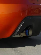 Spec-D N1 Style 2.5" Inlet | 4" Outlet T-304 Stainless Steel Exhaust Muffler w/ Burn Blue Titanium Tip                                     - MF-RS310FTT - Image 8