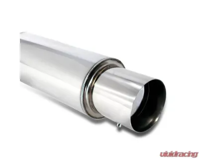 Spec-D N1 Style 2.5" Inlet | 4" Outlet T-304 Stainless Steel Exhaust Muffler w/ Removable Silencer - MF-RS310