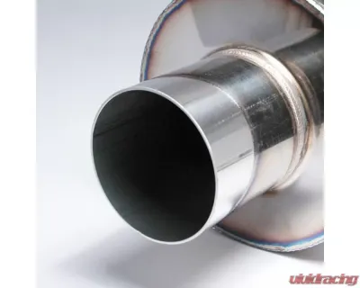 Spec-D N1 Style 2.5" Inlet | 4" Outlet T-304 Stainless Steel Exhaust Muffler w/ Removable Silencer - MF-RS310
