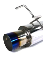 Spec-D Universal 2.5" Inlet | 4" Outlet T-304 Stainless Steel Muffler w/ Fireball Style Burn Tip                                     - MF-RS341T - Image 2