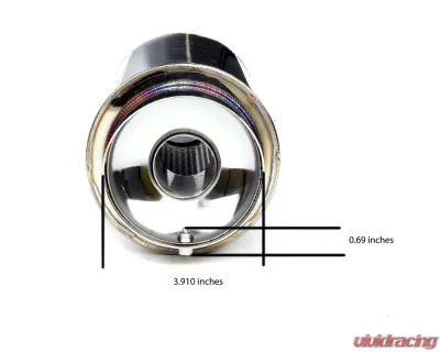 Spec-D Universal 2.5" Inlet | 4" Outlet T-304 Stainless Steel Muffler w/ Fireball Style Burn Tip - MF-RS341T