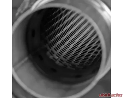 Spec-D Universal 2.5" Inlet | 4" Outlet T-304 Stainless Steel Muffler w/ Fireball Style Tip - MF-RS341