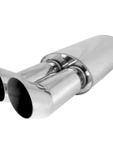 Spec-D Universal 2.5" Inlet | 3" Outlet T-304 Stainless Steel Exhaust Muffler w/ Dual Tips                                     - MF-RS3DTM - Image 2