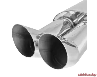 Spec-D Universal 2.5" Inlet | 3" Outlet T-304 Stainless Steel Exhaust Muffler w/ Dual Tips - MF-RS3DTM