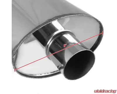 Spec-D Universal 2.5" Inlet | 3" Outlet T-304 Stainless Steel Exhaust Muffler w/ Dual Tips - MF-RS3DTM