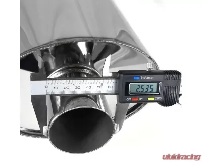 Spec-D Universal 2.5" Inlet | 3" Outlet T-304 Stainless Steel Exhaust Muffler w/ Dual Tips - MF-RS3DTM