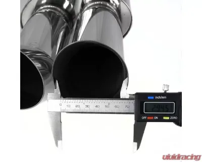 Spec-D Universal 2.5" Inlet | 3" Outlet T-304 Stainless Steel Exhaust Muffler w/ Dual Tips - MF-RS3DTM