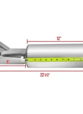Spec-D Universal 2.5" Inlet | 3" Outlet T-304 Stainless Steel Exhaust Muffler w/ Dual Tips                                     - MF-RS3DTM - Image 7