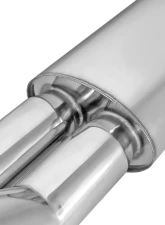 Spec-D Universal 2.5" Inlet | 3" Outlet T-304 Stainless Steel Exhaust Muffler w/ Dual Tips                                     - MF-RS3DTM - Image 8